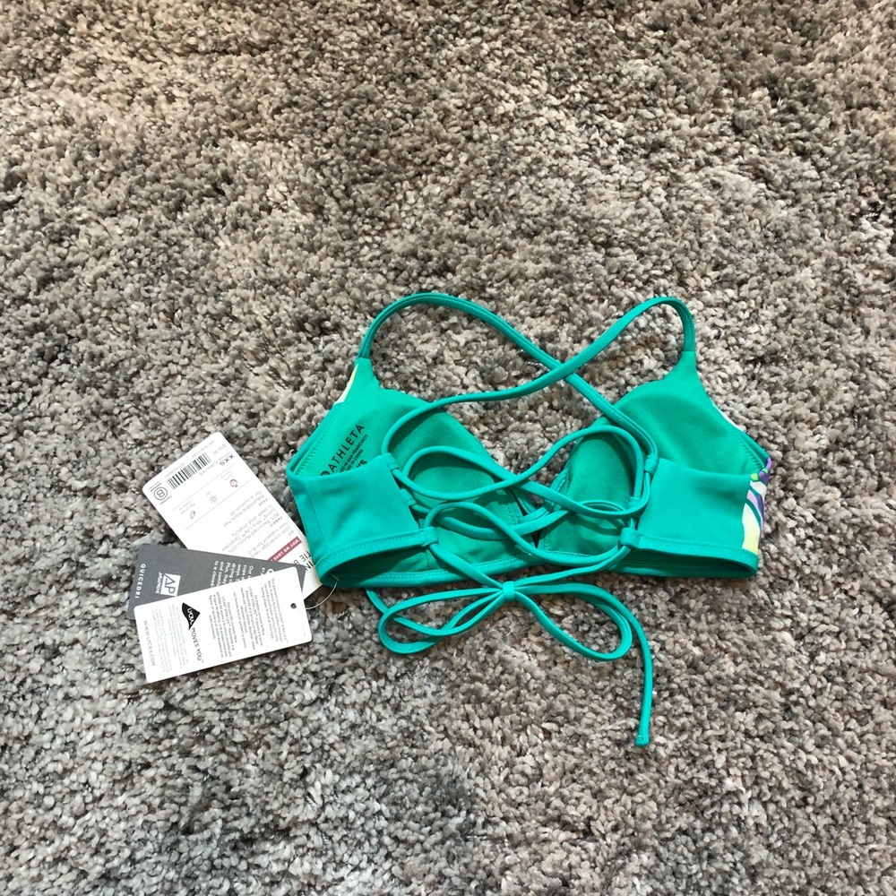 ATHLETA VINTAGE FLORAL TIE BACK BIKINI TOP - Picture 4 of 6